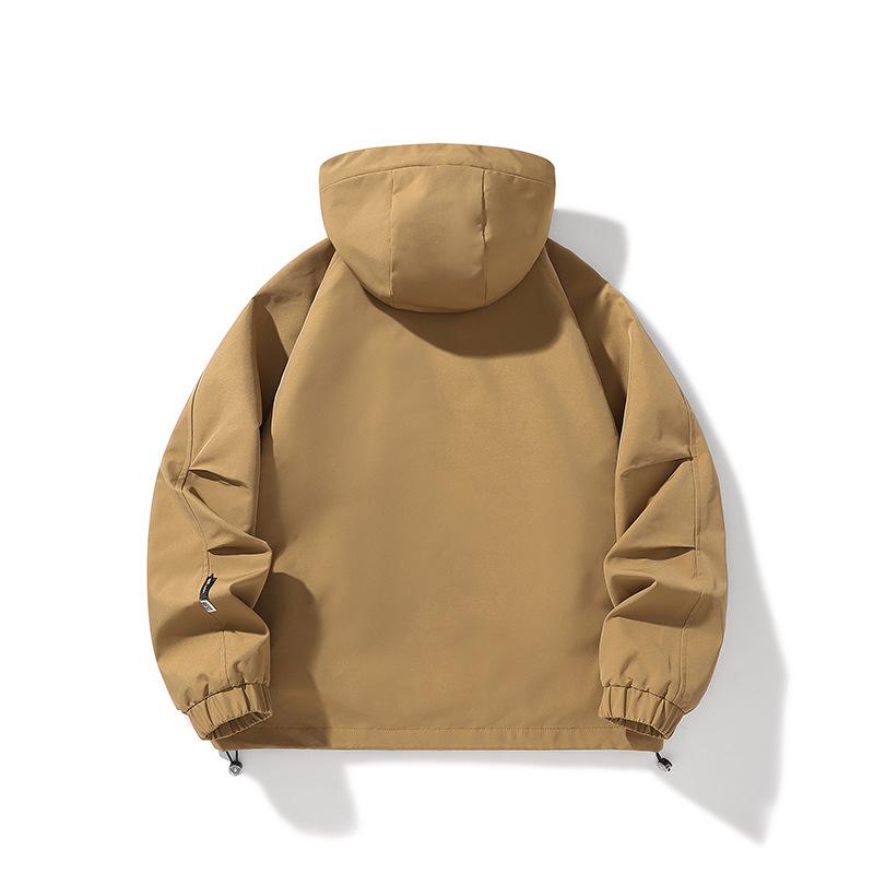 Spring and Autumn New Men's Jacket Men's Hooded Versatile Loose Workwear Casual Teen Solid Color Men's Jacket