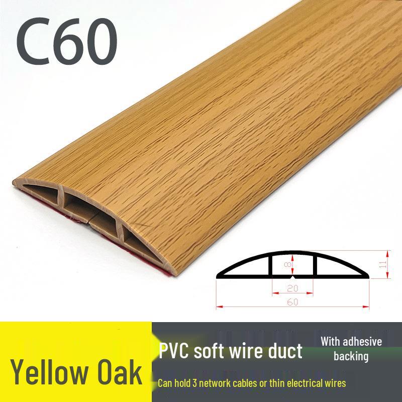 PVC Soft Floor Cable Duct: Insulated, Self-Adhesive Wire Management Channel with Thick Anti-Step Protection