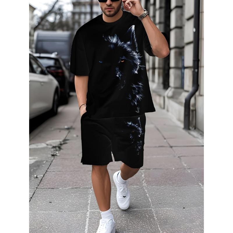 Men s Casual Sports Set, Breathable Outdoor Casual T-shirt S