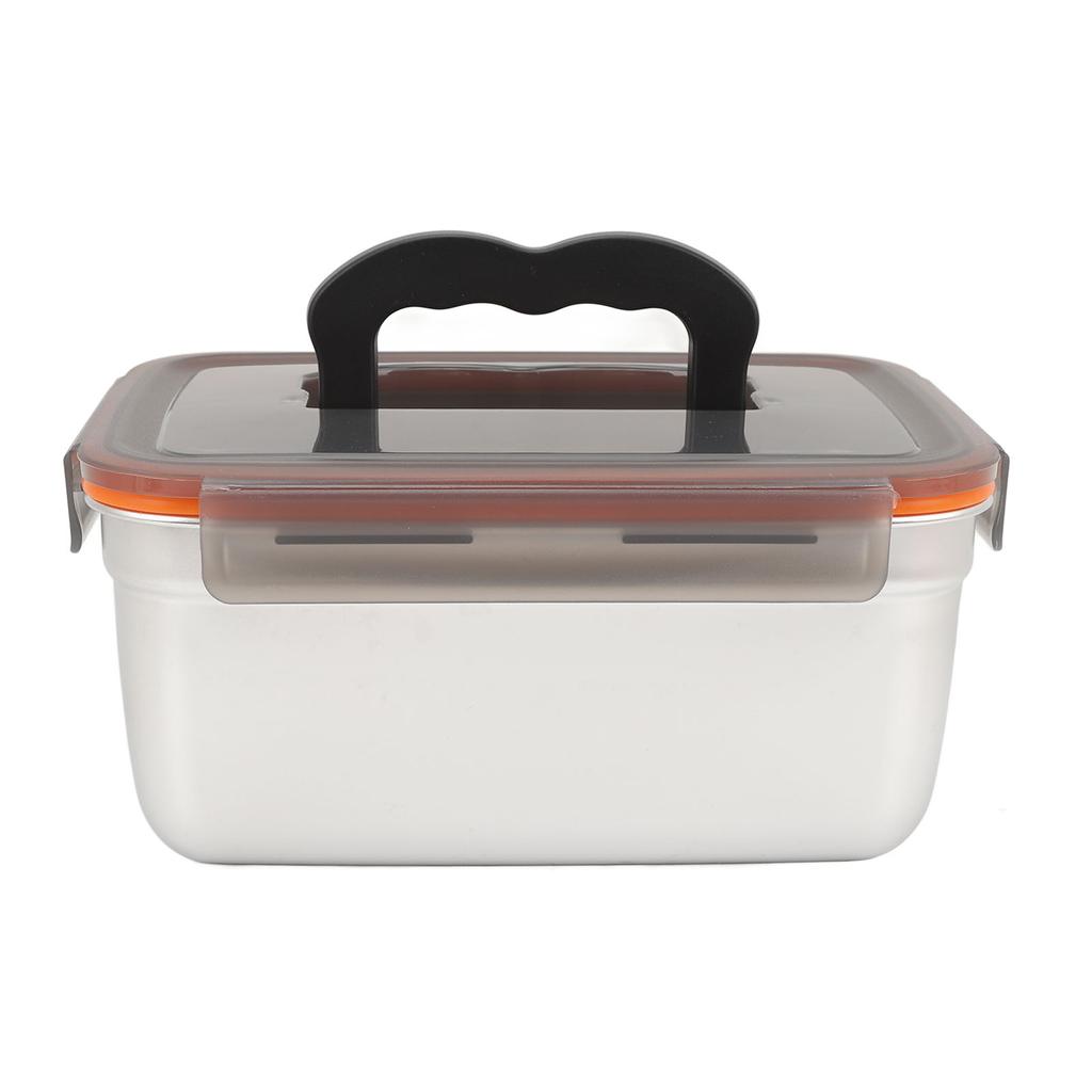 304 Stainless Steel Food Storage Container Metal Sealed Lunch Box with Handle for Home Refrigerator 
