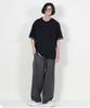 Deumakeu Striped Wide One-Pleat Pants Charcoal