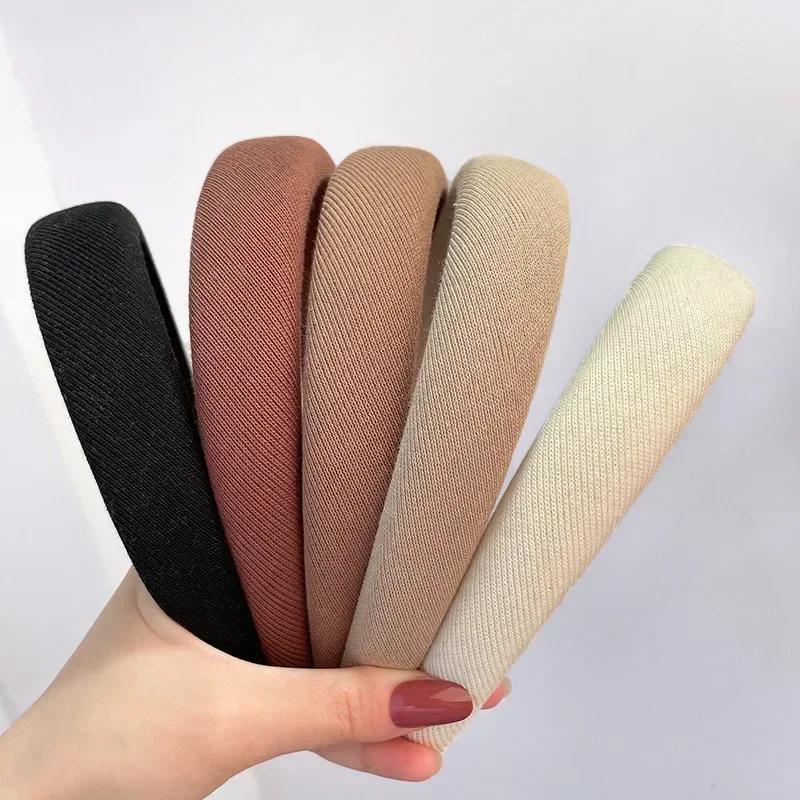 Solid Wide Hair Bands Girls Vintage Elastic Hairbands Thicken Headband Hair Hoop Korean Hair Accessories for Women
