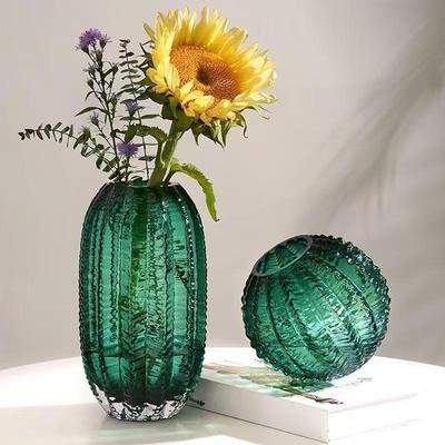 Nordic Simple and Exquisite Light Luxury Hydroponic Cactus Glass Vase Flower Arrangement Home Living Room Decoration Ornament Glass Vase