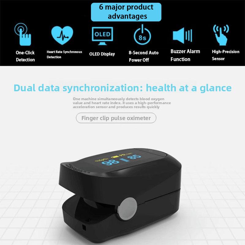 OLED Display Blood Oxygen Monitor - Portable Design & Heart Rate Sync Detection