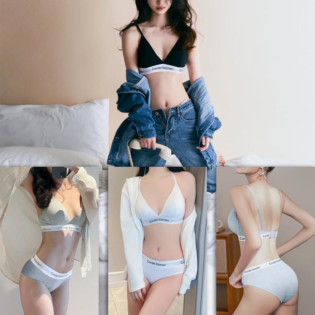 Night Set of Highly Soft To the 24 Hours a Naturally Accentuates the Curves of Your Breasts [ArBuMIng] Bra, Non-Wired Underwear, Women's Bra, Cotton,