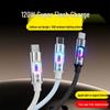 RGB Luminous 120W Fast Charging USB-C Cable for Apple 15/16 & Huawei, 6A.