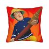 Fireman Sam Square Pillow Case Firefighters Cartoon Cushion Covers Awesome Zippered Decorative Pillowcase for Sofa 40*40cm