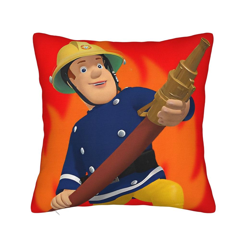 Fireman Sam Square Pillow Case Firefighters Cartoon Cushion Covers Awesome Zippered Decorative Pillowcase for Sofa 40*40cm