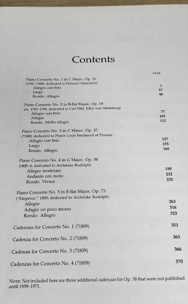 [USED] Rare Beethoven Piano Concertos No. 1-5 Large Dover Edition