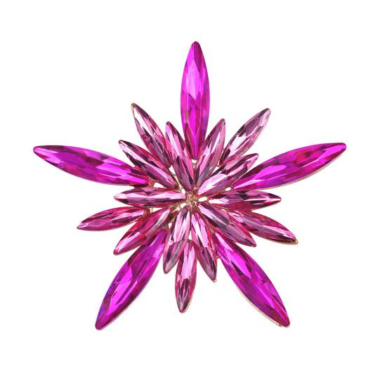 Shining Rhinestones Brooch Pin Fine Workmanship Colorful Irregular Star Shape Pin Costume Accessories