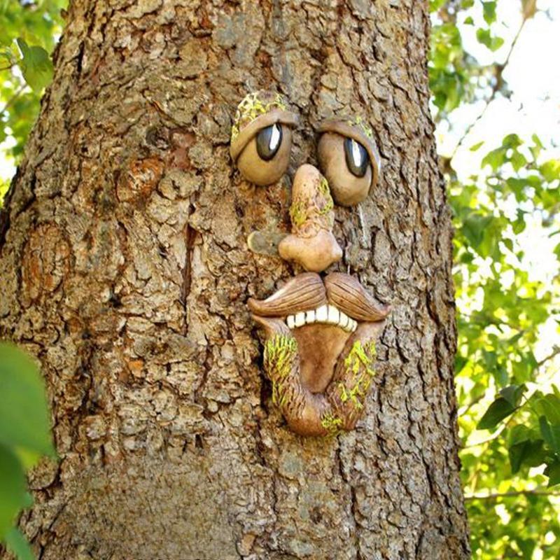 Tree Trunk Facial Feature Decoration Tree Eye Organ Set Outdoor Courtyard Pendant Design Home Tree Face