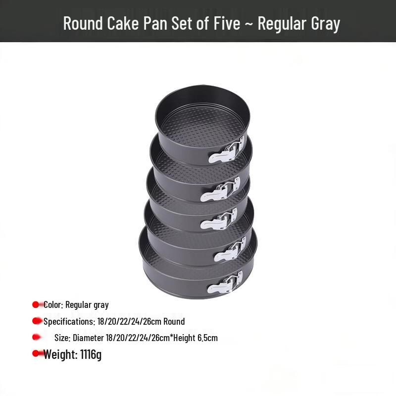 MDNG Carbon Steel Round Springform Cake Pan Set, 5-Piece