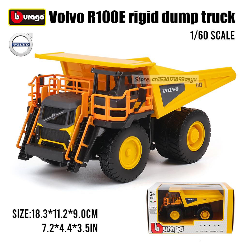 Burago 1:60 Die-Cast-Legierung Automodell Spielzeug Volvo R100E Fahrzeugsammlung Geschenk Geburtstag Geschenk Schlamm LKW Ingenieurfahrzeug