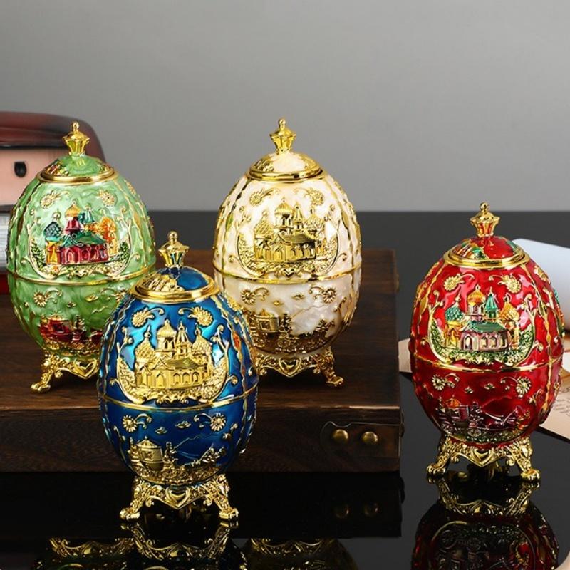 Automatic Push-type Toothpick Box Plastic Enameled Castle Toothpick Organizer Holder Dresser Desktop Decoration Unique Gift