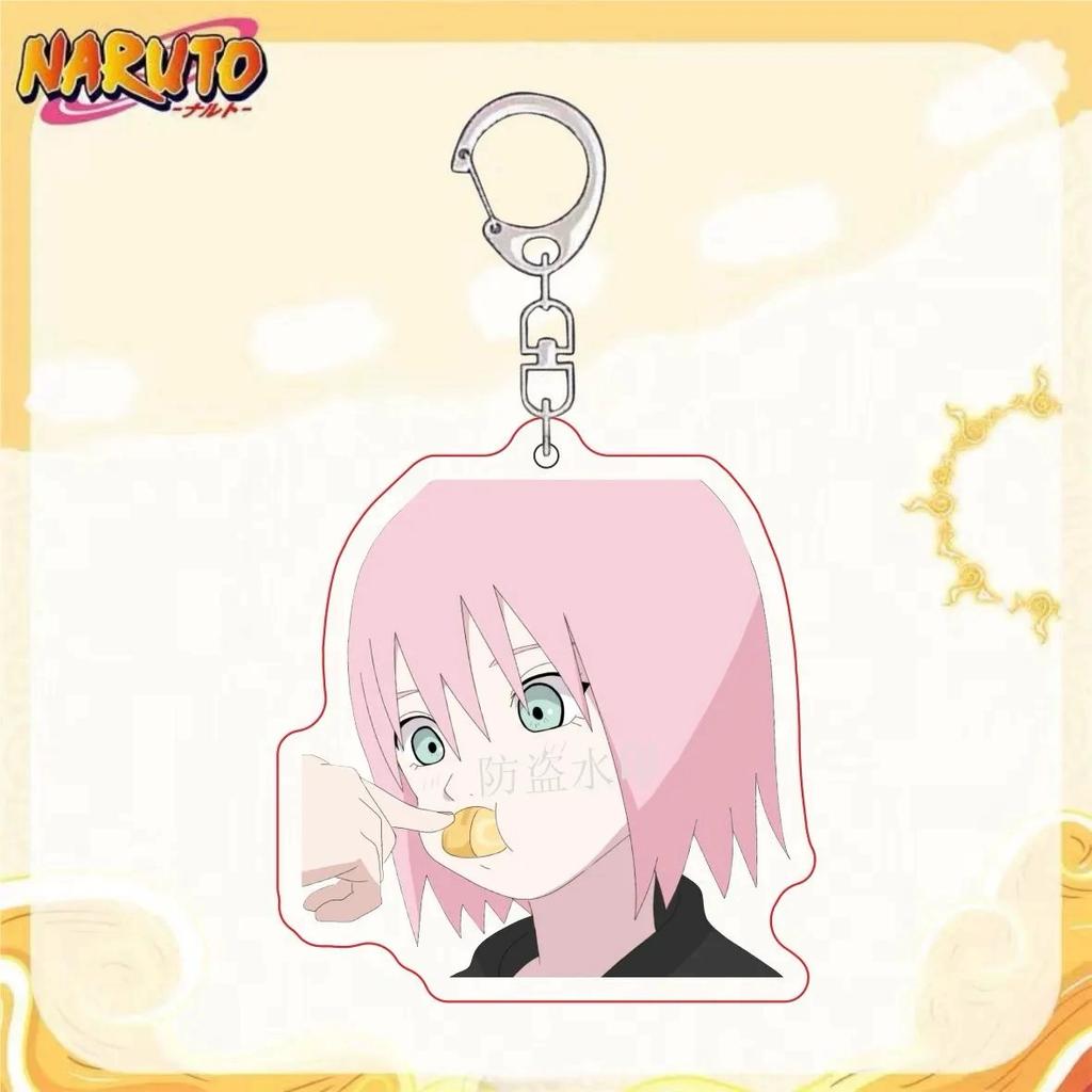 Anime Naruto Acrylic Keychain Accessaries Uzumaki Naruto Cartoon Keyring
