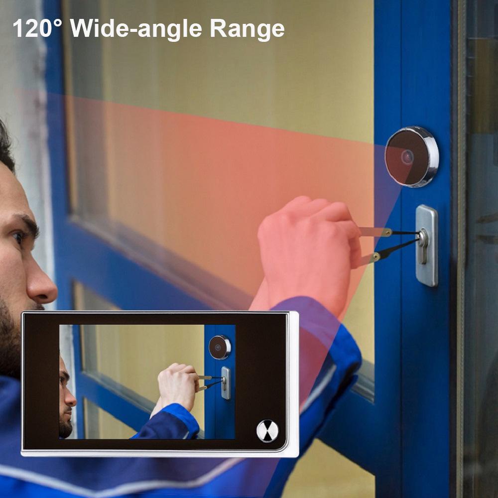 Smart Wireless Doorbell with Wide-Angle Camera and Display for Anti-Theft Door Monitoring