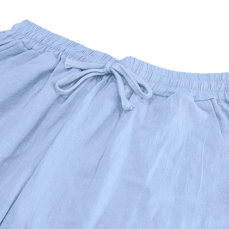 Men's Summer Breathable Cotton and Linen Straight-Leg Pants - Loose Casual Sportswear