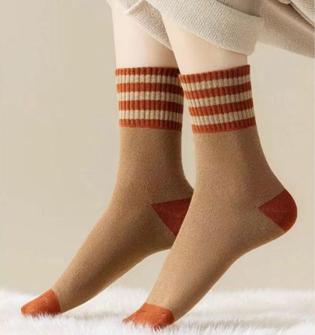 Vinter Plysch Tjocka Mellanlånga Strumpor För Värme, Barns 5-par Set