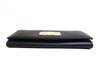 Authentic Salvatore Ferragamo Gancini Navy Blue Leather Gold H/W Flap Long Wallet #b230  Open box