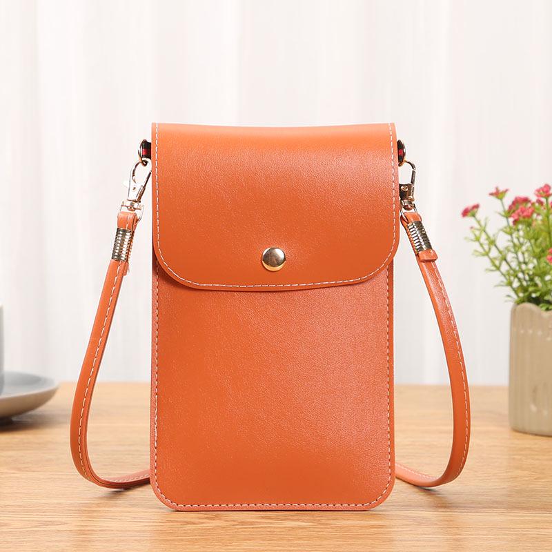 Retro Umhänge-Crossbody-Handytasche - Einfarbige Mini-Geldbörse