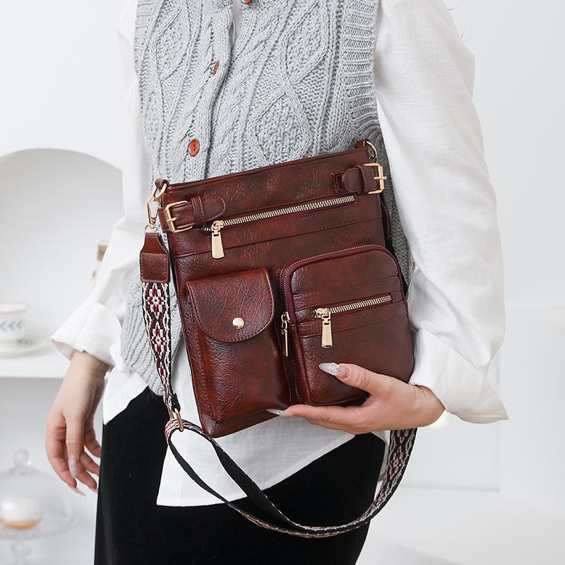 Diseñador de Moda Bolso de Hombro Femenino Pequeño de Cuero PU Bolso Cruzado Femenino Señoras Tendencia Clásico Bolso de Mano con Asa Bolsos Bandolera para Mujer