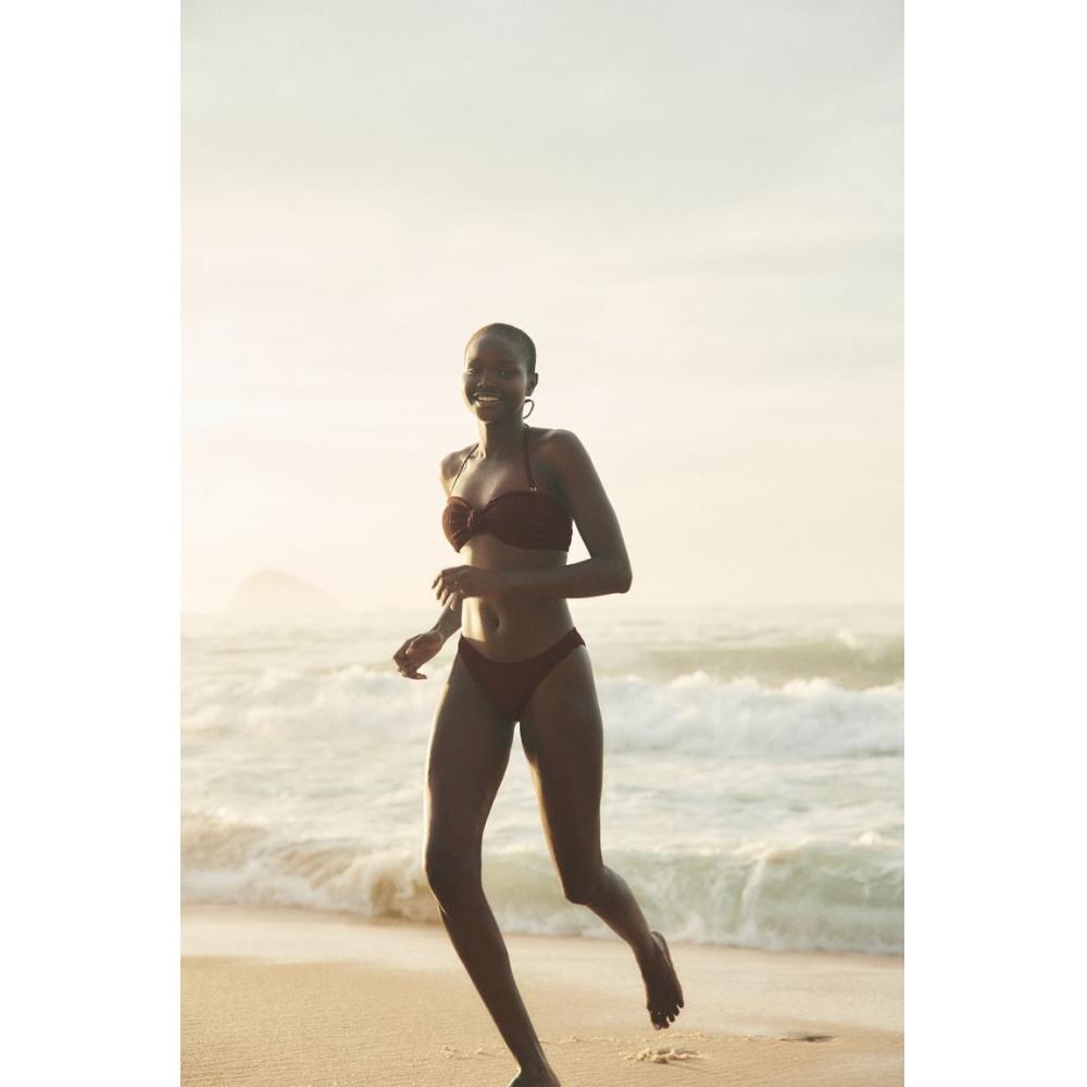 

Топ бикини HM без бретелек с мягкой чашкой, темно-коричневый