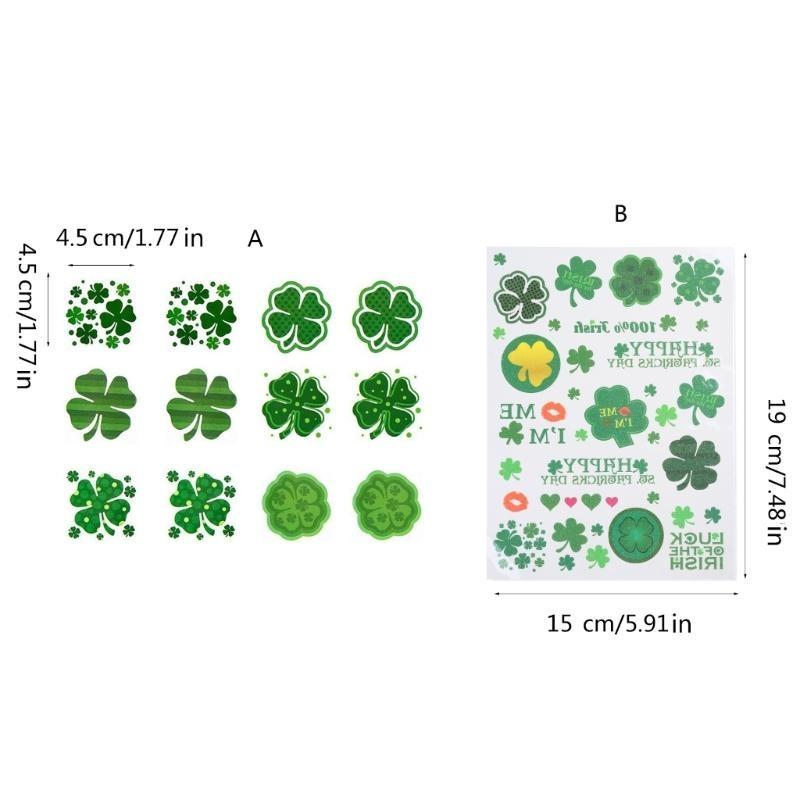 652F Waterproof Decals for Irish Festivities Green Stickers for Men and Women