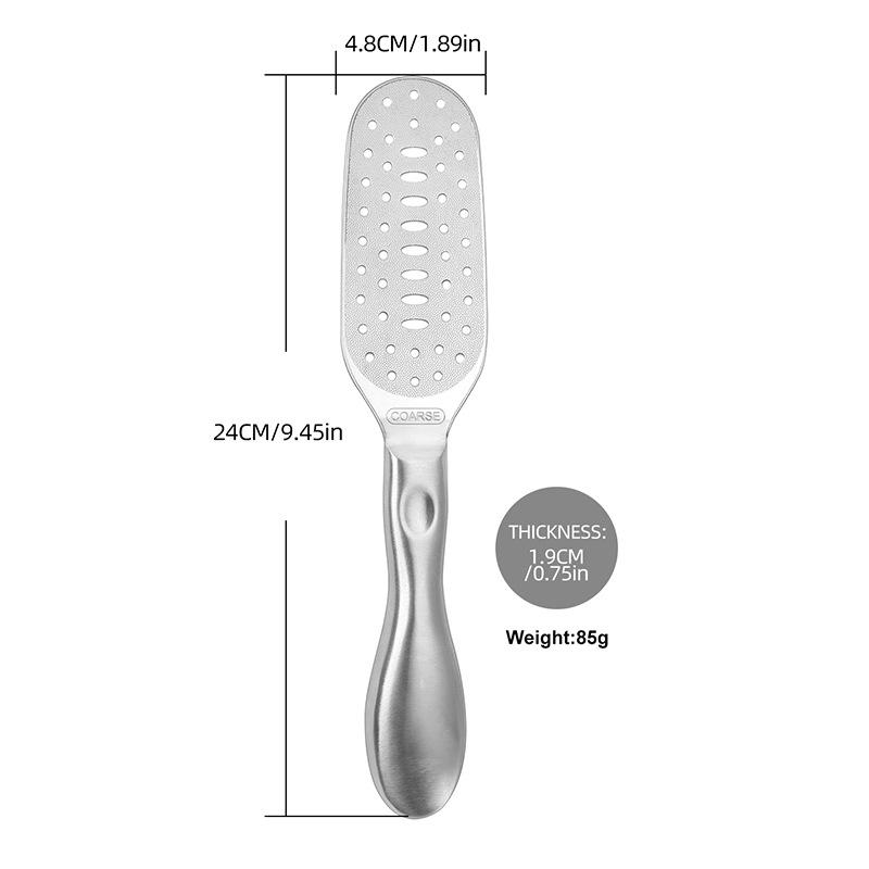 Dual-Sided Stainless Steel Pedicure Foot File - Callus & Dead Skin Remover Scraper