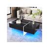 Table Basse Brillante, Structure En Blocs De Couleur Noir Et Blanc, Mobilier Décontracté, 100*50*34.5 Cm