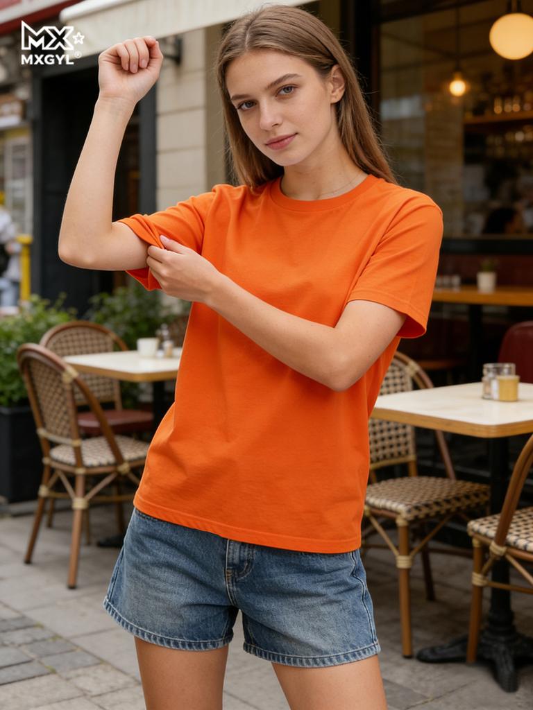 Women Tshirt O-neck Solid Summer Tops Korean Fashion Shirts Spring Summer T-shirts 2026 Summer White Tops Casual Short Sleeve