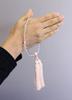 Nakago, Founded In 1885, Kyoto Prayer Beads Made of Crystal and Cherry Shell with a Silk Tassel and Prayer Bead Pouch (suitable for Women of All