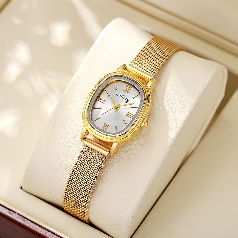 

Женские часы Овальный циферблат Кварцевые часы Регулируемый ремешок Наручные часы