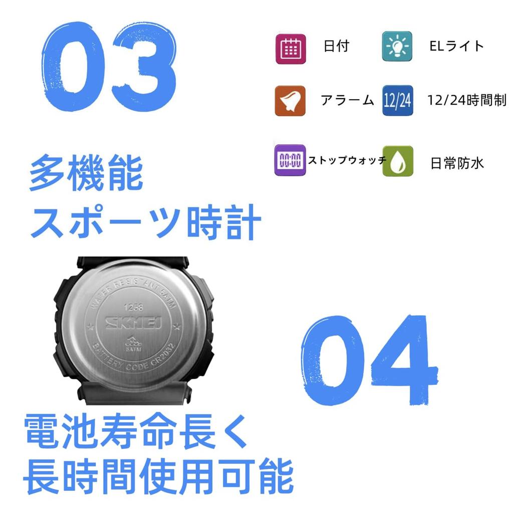 Datirzyx Digital Sports Watch Black