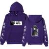 Attack On Titan Levi Ackerman Hoodie Unisex Fleece Sweatshirt Front Manga Eyes Print, Back Levi Portrait, Japanese Sleeve Text Autumn Winter Pullover