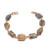 Natürlicher blauer Kyanit Edelstein Handgefertigtes 925er Sterling Silber Armband 7-8" ASB-3016