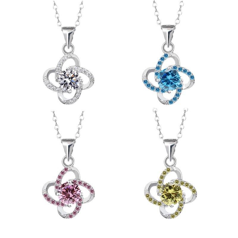 GemChic Women's Trendy Sweet Four Leaf Clover Pendant Necklace Ladies Exquisite Versatile Chain Birthday Christmas Jewelry Gift