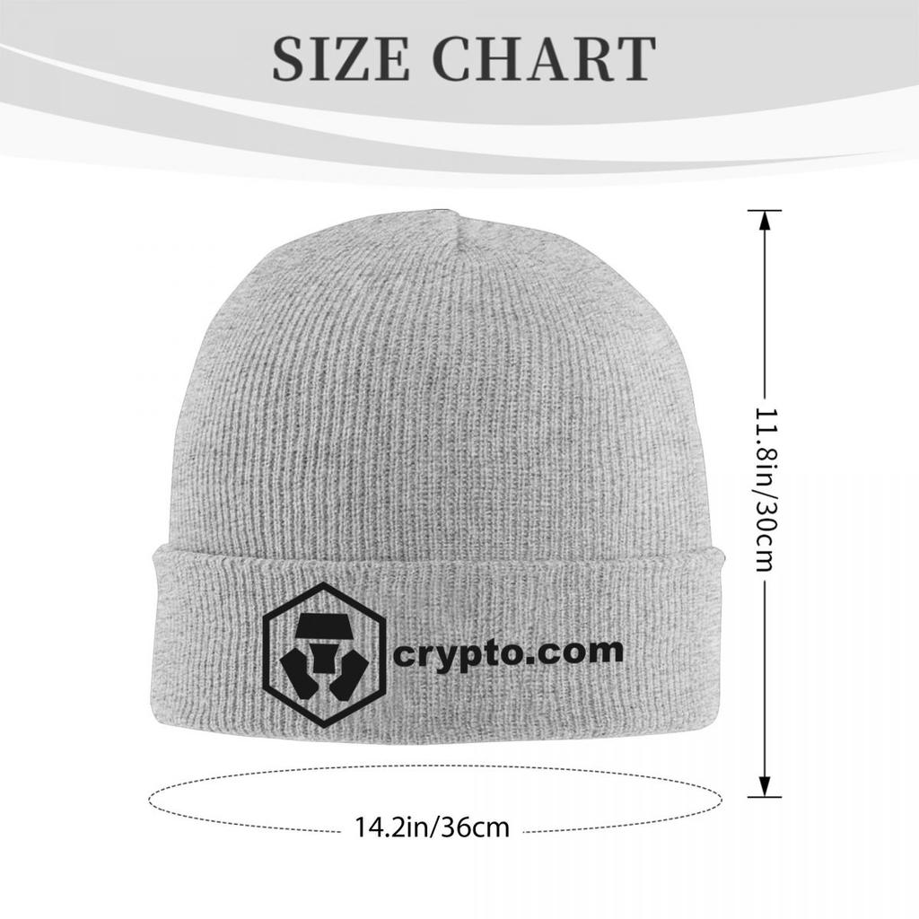 Crypto Com Coin Cryptocurrency Warm Knitted Cap Winter Knit Bonnet Hat Skullies Beanies Hip Hop Caps for Unisex
