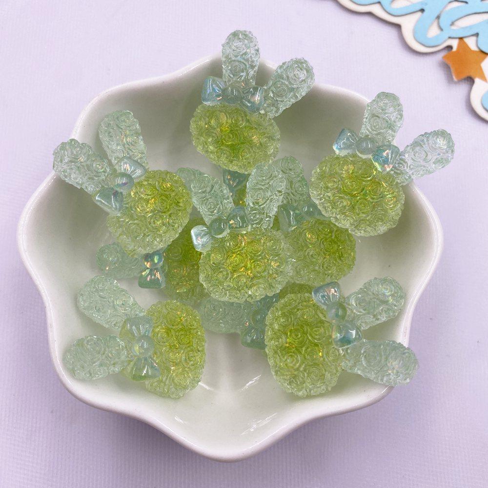 10 BUC Rezină Colorată Desene Animate Fundă Cristal Trandafir Iepure Figurine Spate Plat Strass DIY Decor Nuntă Accesorii Scrapbook Meșteșuguri