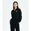Nbncd4w902  Women Signature Brushed Semi Crop Half Zip Up Sweatshirt  Black 