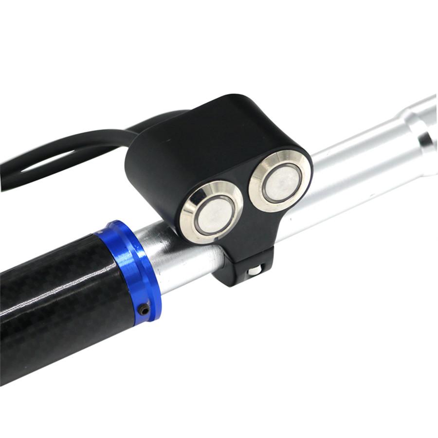 Motorbike 22mm 7/8" Handlebar Switch Blue LED Manual-Return Headlight DRL ON-OFF