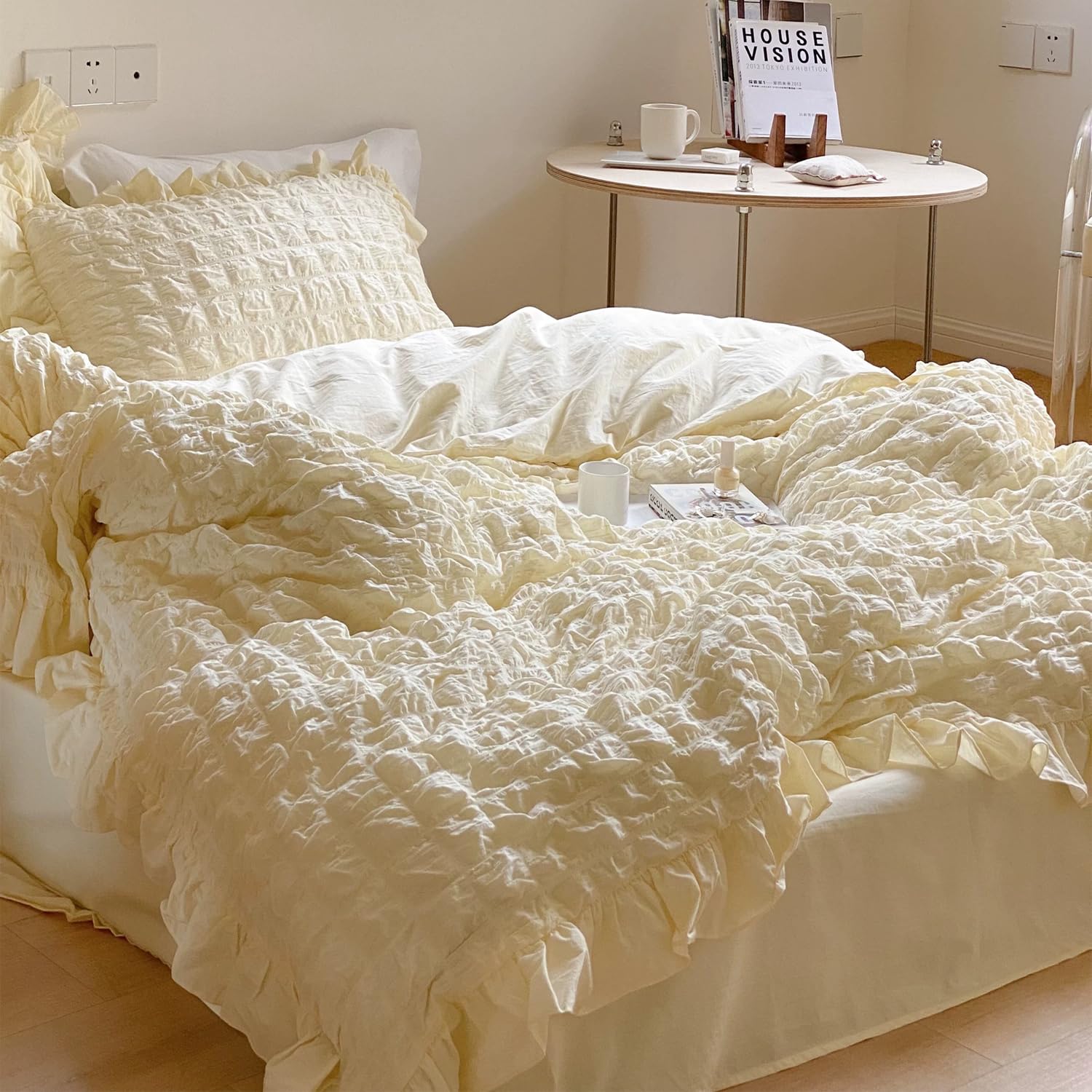 

Duvet Cover Set with Suitable for Western and Japanese Style Includes Duvet Fitted and Sheet Peach Skin Nordic Suitable for All Seasons