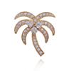 Men's Personalized Coconut Tree Brooch: High-End Zirconia Lapel Pin & Anti-Exposure Button for Women's Shirts