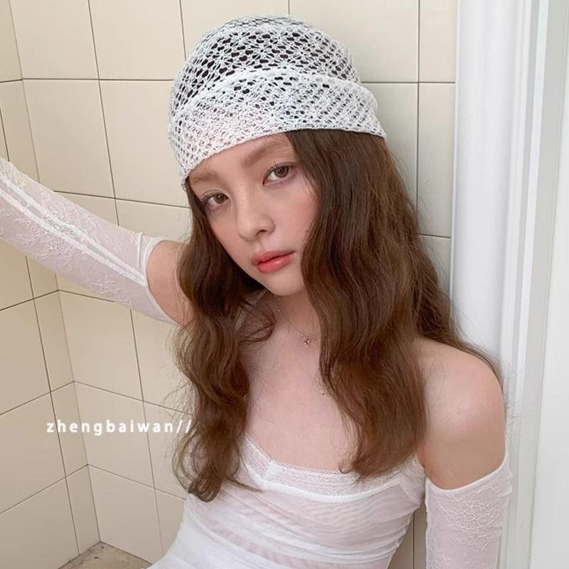 Beanie: Fishnet Lace Skullcap - Summer Thin Style for Millennial Hot Girl Subculture