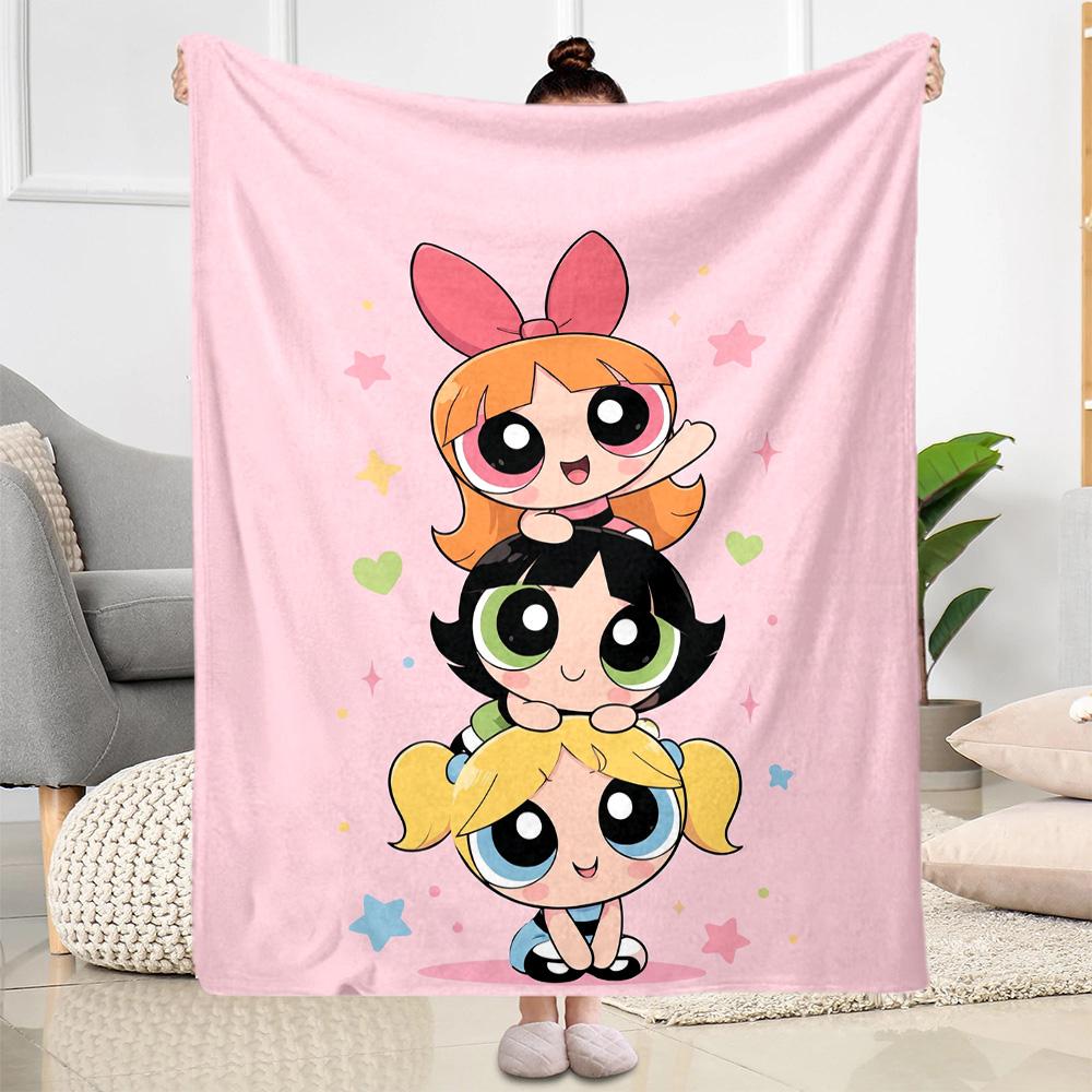 Powerpuff Girls Adventure Blanket Soft & Cozy Suitable for Livingroom Picnics Couch for All Occasions Digital Print