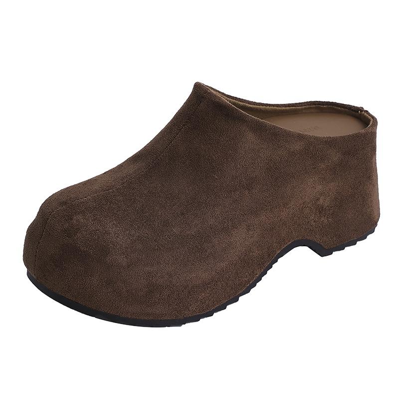 Fashion High Heels Platform Women's Slippers Designer Suede Fashion Slippers 2025 Casual Mules Shoes Walking Pumps Zapatillas De Mujer
