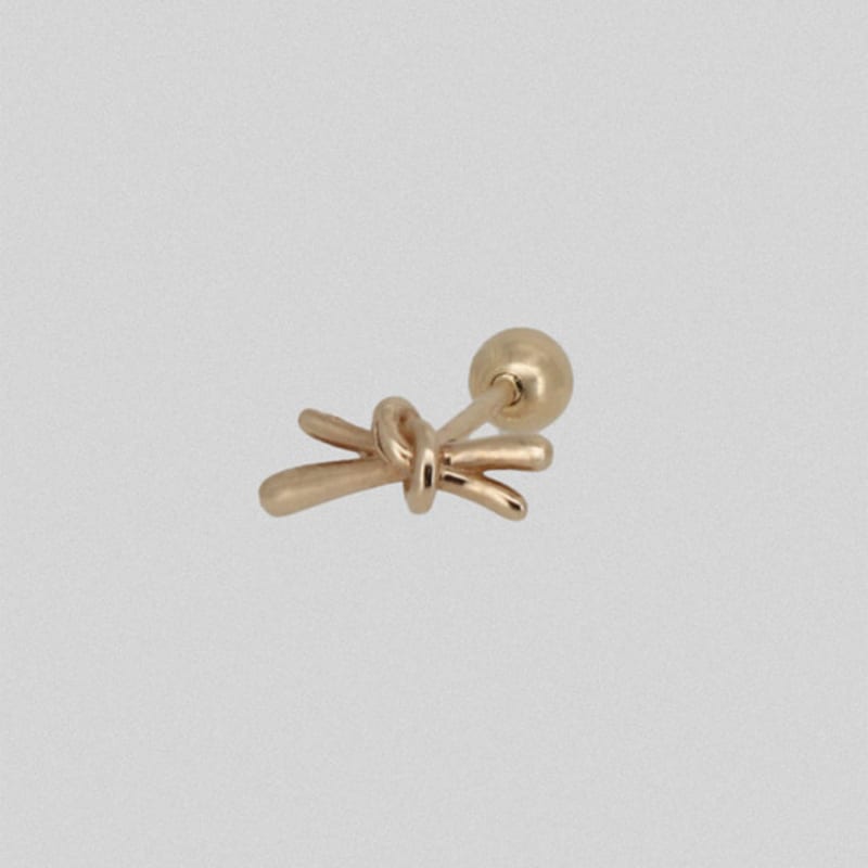 youngglow 14k tie ribbon piercing