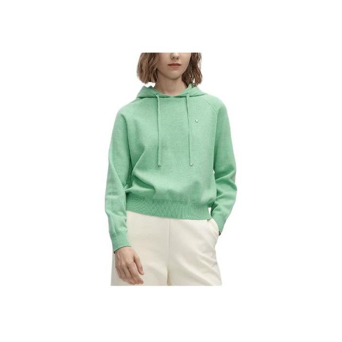 Fila Solid Color Simple Casual Comfortable Hoodie Women Hoodies Emerald-Green F11W414411F-DG
