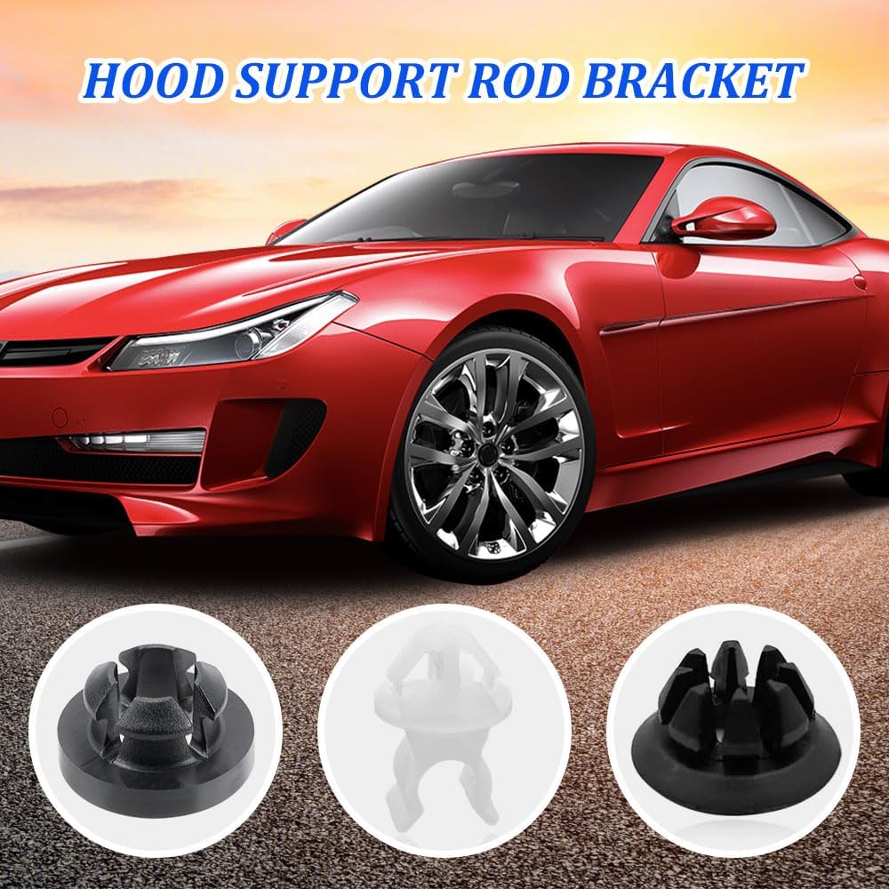 30PCS Hood Support Prop Rod Clips, Replace OEM 91503-SS0-003 | Engine Hood Rod Holder Grommet Clips, Car Engine Hood Stay Clips, Compatible with Most