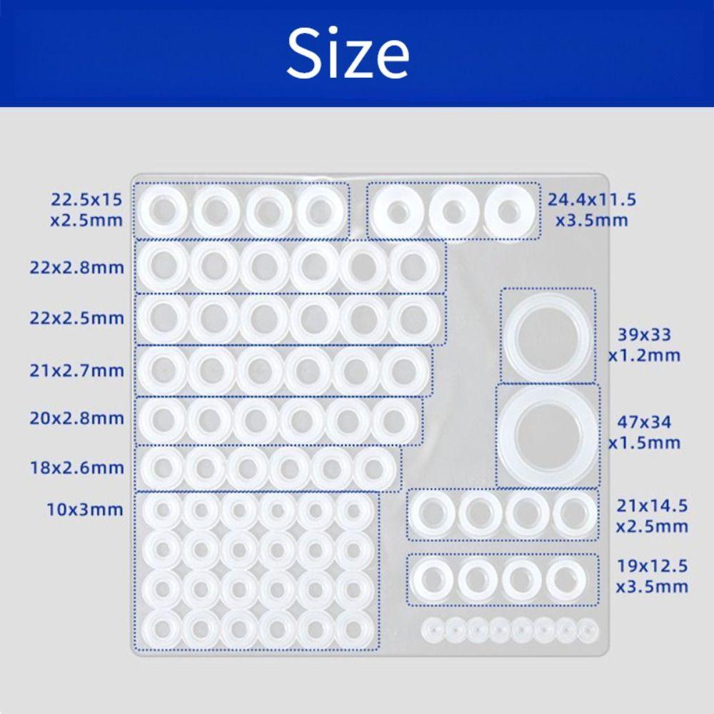 79Pcs Leak-proof Faucet O-Ring Sealing Gasket Replacement High Temperature Resistant Pipe Connection Gasket Silicone Elastic