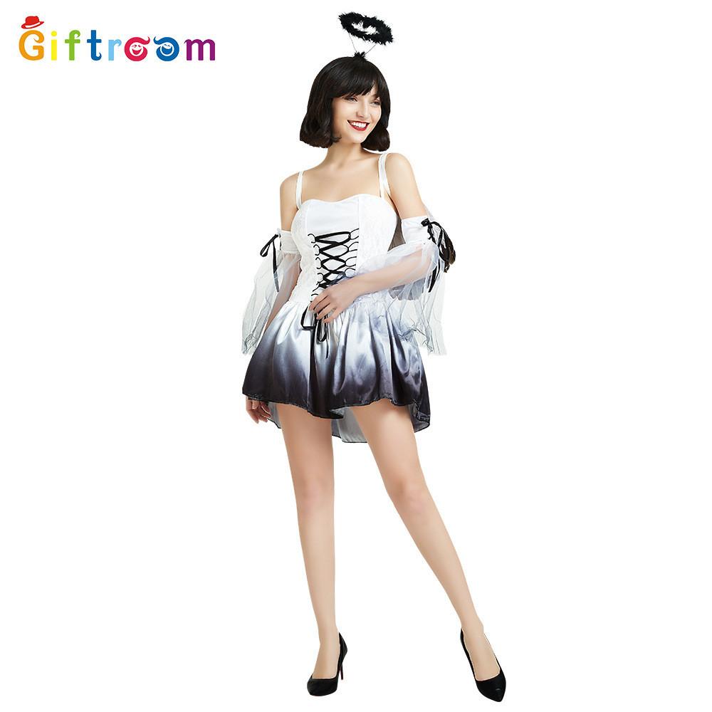

Captivating Angel White Witch Costume Featuring Comfortable Fabric Polyester